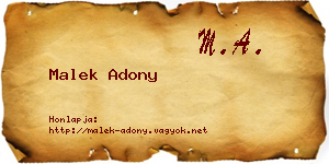 Malek Adony névjegykártya